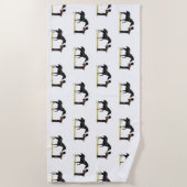 女性のカーボーイピンナップと馬ビーチタオル模様 ビーチタオル (正面)