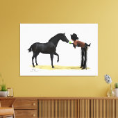 女性のカーボーイピンナップと馬張りキャンバス印刷 キャンバスプリント (インサイチュ (リビング))