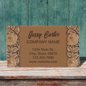 女性のカーボーイファッション南西フローラ革 名刺