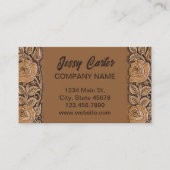 女性のカーボーイファッション南西フローラ革 名刺 (正面)