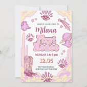 女性のカーボーイファーストロデオウェスタン誕生日招待状 招待状 (正面)