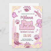 女性のカーボーイファーストロデオウェスタン誕生日招待状 招待状 (正面/裏面)