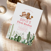 女性のカーボーイファーストロデオバースデーパーティー 招待状