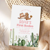 女性のカーボーイファーストロデオバースデーパーティー 招待状