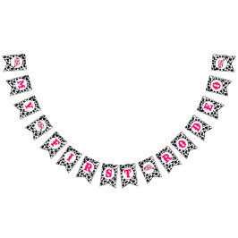 女性のカーボーイファーストロデオピンク バンティングフラッグ