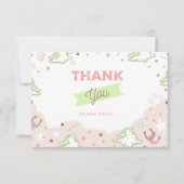 女性のカーボーイファーストロデオ誕生日サンキューカード 招待状 (正面)