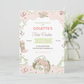 女性のカーボーイファーストロデオ誕生日招待状 招待状 (スタンド正面)