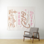 女性のカーボーイファースト誕生日タペストリー タペストリー (インサイチュ(横))