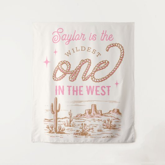 女性のカーボーイファースト誕生日タペストリー タペストリー (正面)