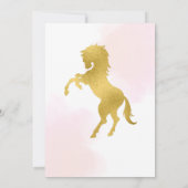 女性のカーボーイファースト・ロデオ・ピンクと金ゴールド誕生日招待状 招待状 (裏面)