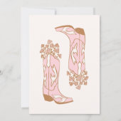 女性のカーボーイファーストRodeoブーツ花付き 招待状 (裏面)