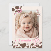 女性のカーボーイファーストRodeo写真の毎月のバナーカード 招待状 (正面)