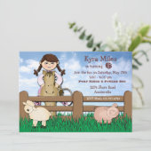 女性のカーボーイファーム招待状 招待状 (スタンド正面)