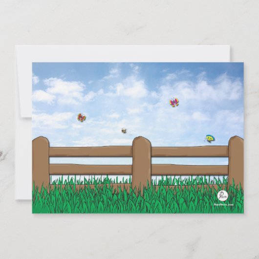 女性のカーボーイファーム招待状 招待状 (裏面)