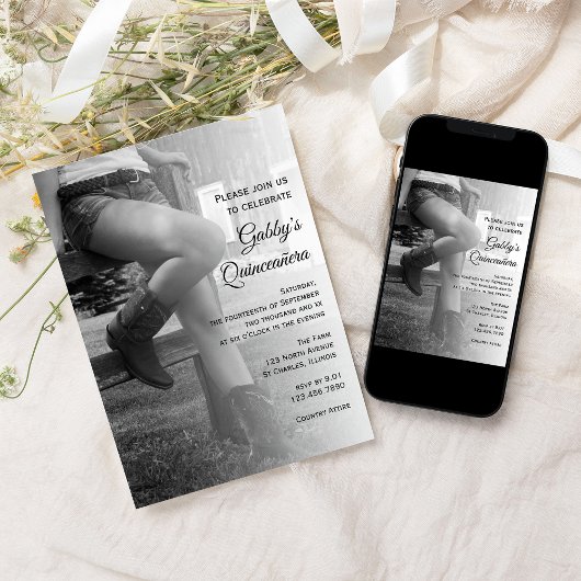 女性のカーボーイフェンスバーンクインセアニラ招待状 招待状