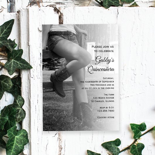 女性のカーボーイフェンスバーンクインセアニラ招待状 招待状