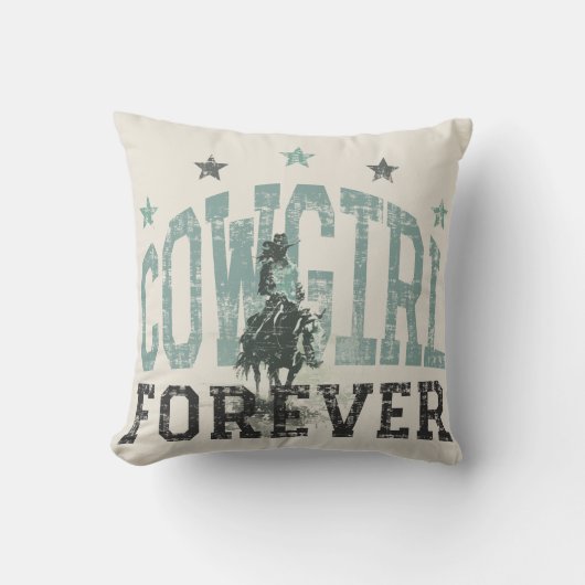 女性のカーボーイフォーエバーウェスタントレンディー クッション (正面)