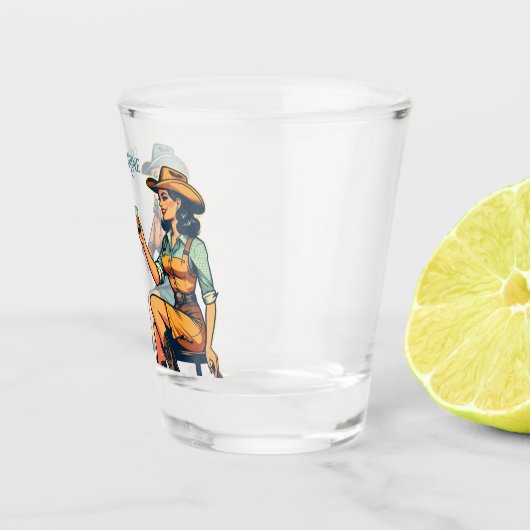 女性のカーボーイフレンズ飲むショットカスタム ショットグラス (右)