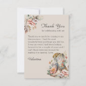 女性のカーボーイフローラブーツボ素朴ホ サンキューカード (正面)