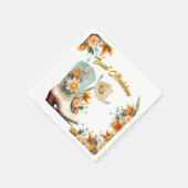 女性のカーボーイフローラモダン誕生日 スタンダードカクテルナプキン (角)