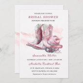 女性のカーボーイブライダルシャワーパーティーデザイン 招待状 (正面/裏面)