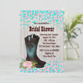 女性のカーボーイブライダルシャワー 招待状 (スタンド正面)