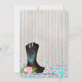 女性のカーボーイブライダルシャワー 招待状 (裏面)