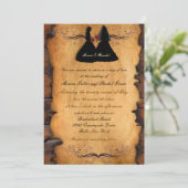女性のカーボーイブライドカスタムレズビアン結婚式招待状 招待状 (スタンド正面)