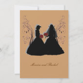 女性のカーボーイブライドカスタムレズビアン結婚式招待状 招待状 (裏面)