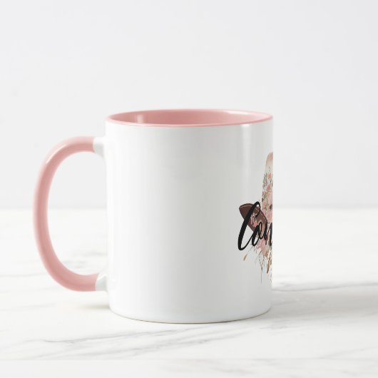 女性のカーボーイブラウンウエスタンカウボーイハット マグカップ (左)