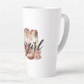 女性のカーボーイブラウンウエスタンカウボーイブーツ カフェラテマグ (右アングル)