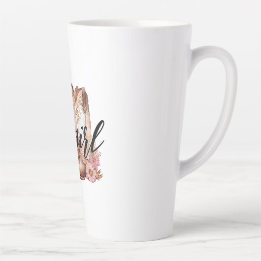 女性のカーボーイブラウンウエスタンカウボーイブーツ カフェラテマグ (右)