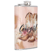 女性のカーボーイブラウンコーウィドウェスタンカウボーイブーツ フラスク (右)