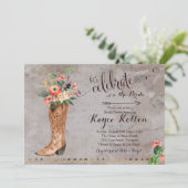 女性のカーボーイブラ素朴イダルシャワー招待 招待状 (スタンド正面)