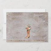 女性のカーボーイブラ素朴イダルシャワー招待 招待状 (裏面)