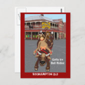 女性のカーボーイブルライダー ポストカード (正面/裏面)