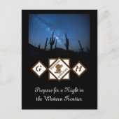 女性のカーボーイブーツとカウボーイハットモノグラムフォト インビテーションポストカード (正面)