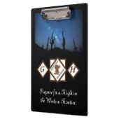 女性のカーボーイブーツとカウボーイハットモノグラムフォト クリップボード (左)