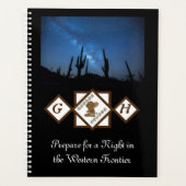 女性のカーボーイブーツとカウボーイハットモノグラムフォト プランナー手帳 (正面)