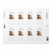 女性のカーボーイブーツのサボテン特性 ラベル (フルシート)