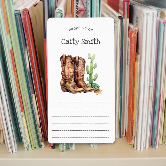 女性のカーボーイブーツのサボテン特性 ラベル