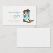 女性のカーボーイブーツウォーター絵画カラー 名刺 (正面/裏面)