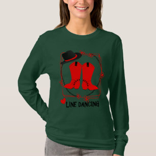 女性のカーボーイブーツカイトライン踊りテーマ図 Tシャツ