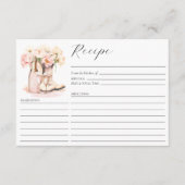女性のカーボーイブーツカントリーピオニーブライダルシャワーレシピ エンクロージャーカード (正面)