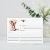 女性のカーボーイブーツカントリーピオニーブライダルシャワーレシピ エンクロージャーカード (スタンド正面)