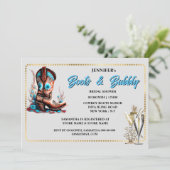 女性のカーボーイブーツガラスバブリーフローラ金ゴールドフレームシック 招待状 (スタンド正面)