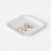 女性のカーボーイブーツピオニー赤面ピンクブライダルシャワー ペーパープレート (傾斜あり)