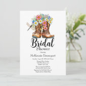 女性のカーボーイブーツフローラトンフライブライダルシャワー 招待状 (スタンド正面)
