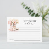 女性のカーボーイブーツブライダルシャワーブライドデイトナイトアイディア アドバイスカード (スタンド正面)