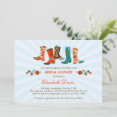 女性のカーボーイブーツブライダルシャワー招待 招待状 (スタンド正面)